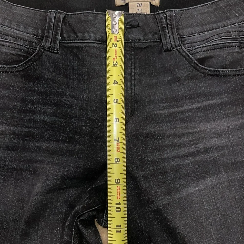 Democracy Ab Solution Raw Hem Ankle Jeans Black Stretch Size 10 Skinny